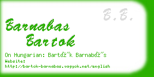 barnabas bartok business card